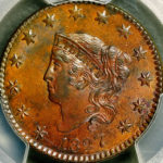 1827 1c Coronet Head Large Cent PCGS MS64 BN